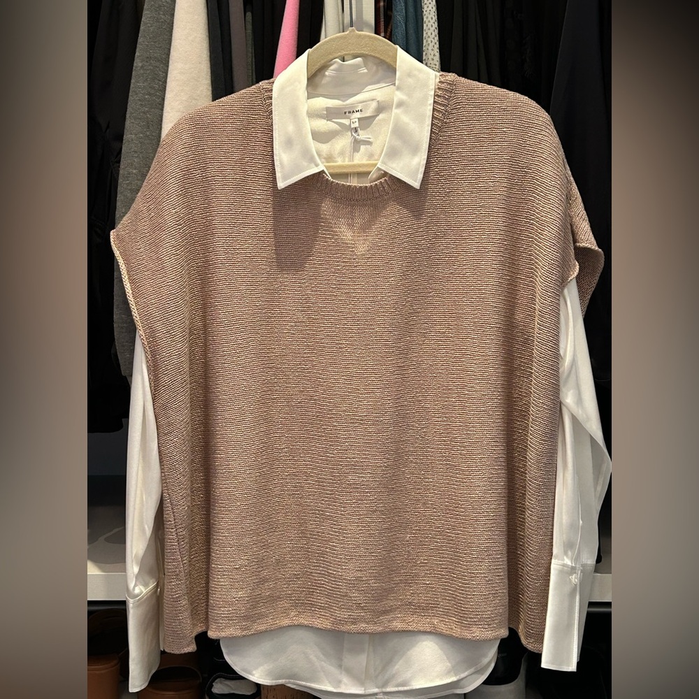 Brochu Walker Beige Linen Sweater Vest